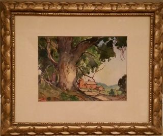 William Lester Stevens - Watercolor On Paper Landscape Painting - Lone Maple