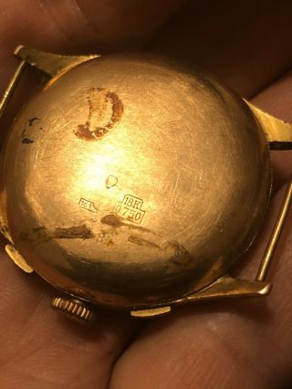 Men ' s Vintage 18K Solid Gold Swiss Chronograph Wrist Watch - 17 Rubis 3