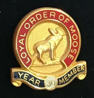 Loyal Order Of Moose 30 Year Member Anniversary Club Pin In Case