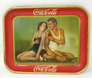 Vintage Coca - Cola Tray Tarzan And Jane 1934 American Art Inc Coshocton Oh