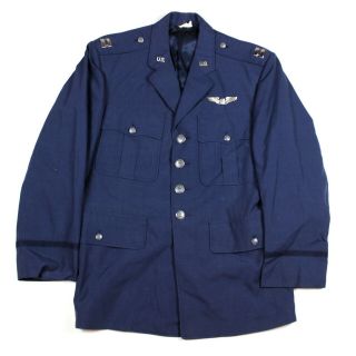 Us Air Force Usaf Af Blue Dress Jacket Tunic Coat Captain Pilot Wings Large 42s
