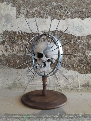 Craniometer Human Skull Display Stand / Skeleton Vintage Medical Real Halloween