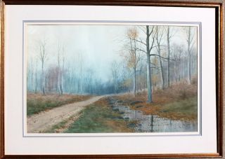 Big Watercolor Painting/indian Summer Woods/signed George Howell Gay/1858 - 1931