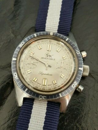 Vintage Invencible Chronograph Superdiver Valjoux 7733 Wristwatch - Men’s - 1970’s