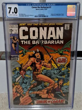 Conan The Barbarian 1 (1970) Cgc 7.  0 - 1st Appearance Of Conan Windsor Key