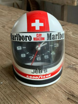 Vintage Tag Heuer Helmet Clock Clay Regazzoni - Formula 1 Niki Lauda James Hunt