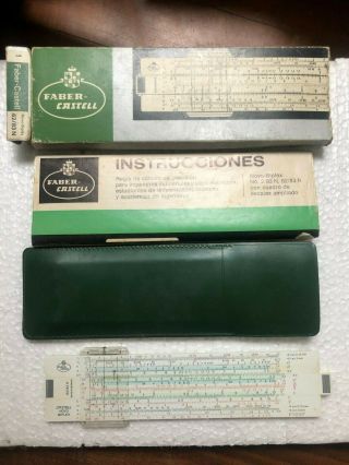 Faber Castell Slide Rule 62/83n Novo Biplex W/leather Case Boxed