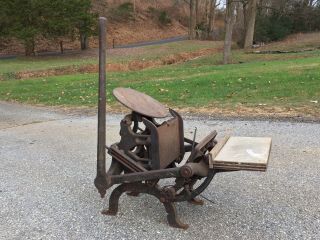 Antique Vtg Cast Iron Bench Top Craftsmen Machinery Co.  Boston Ma Printing Press