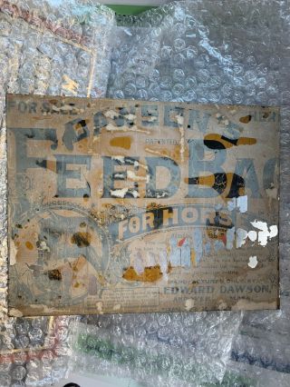Vintage Metal Sign Dawson Feed Bags For Horses