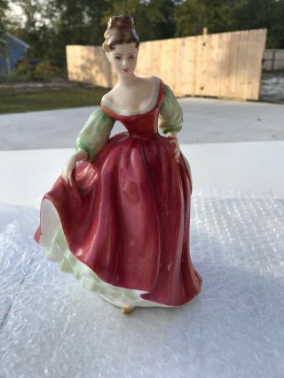 Royal Doulton Fair Lady Red Porcelain Lady Figurine England Dress Hn 2832 1962