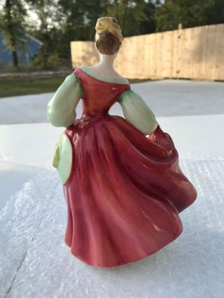 ROYAL DOULTON FAIR LADY RED Porcelain Lady Figurine England Dress HN 2832 1962 3