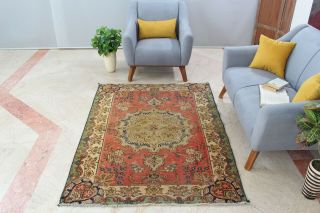 4x6 Oriental Vintage Floral Wool Handmade Traditional Carpet Medallion Area Rug 3