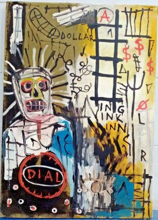 Great Painting By Jean - Michel Basquiat 1983 Acrylic On Canvas