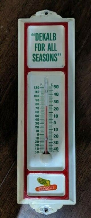 Dekalb Vintage Metal Seed Corn Advertising Thermometer,