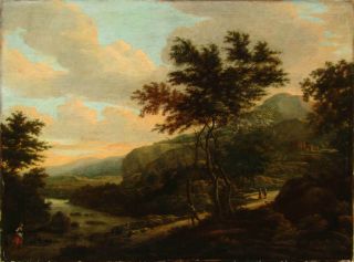 Listed Jan Dirksz Both Large Authentic 17th Century Landscape Oil Painting Nr