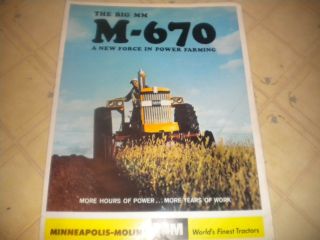 Minneapolis Moline M670 Tractor Brochure