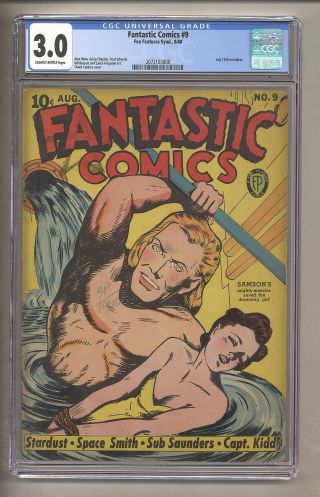 Fantastic Comics 9 (cgc 3.  0) Slightly Brittle Pgs; Bondage Cover; 1940 (c 27120
