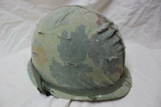 Us Military Issue Vietnam Era M1 Helmet With Liner And Mitchell Cover Completee2