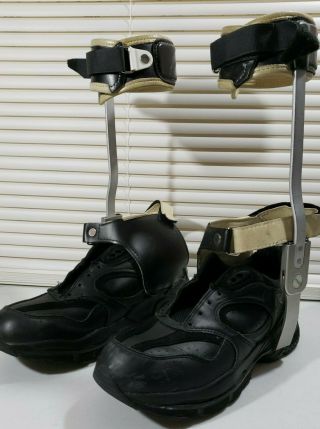 Set Leather Metal Leg Braces Mens Us 9.  5 Aetrex Shoes Steampunk Single Brace