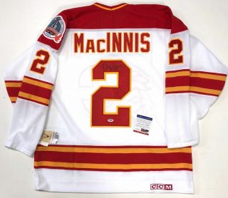 Al Macinnis Signed Calgary Flames 1989 Stanley Cup Ccm Vintage Jersey Psa