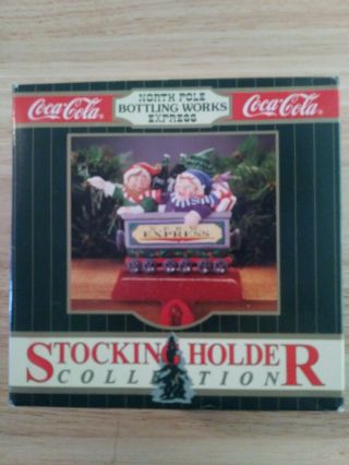 1995 Coca - Cola North Pole Bottling Express Elves Stocking Holder Nib