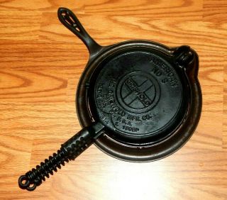 American Griswold 8 Cast Iron Waffle Iron Puritan Pat.  1908 314 333 & 327