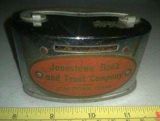 Vintage Jonestown Pa Bank And Trust Company Advertising Coin Money Metal Bank