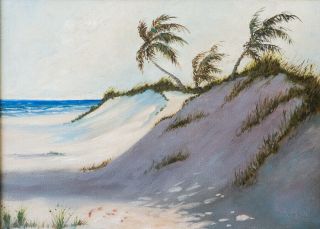 Harold Newton (1934 - 1994) Florida Highwaymen Listed Artist Oil 