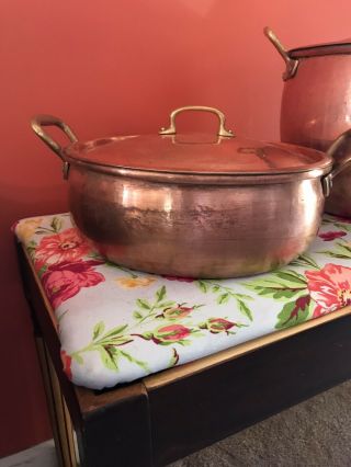 Hammered Copper William Sonoma Ruffoni Braiser Made In Italy 7.  5qt W/lid