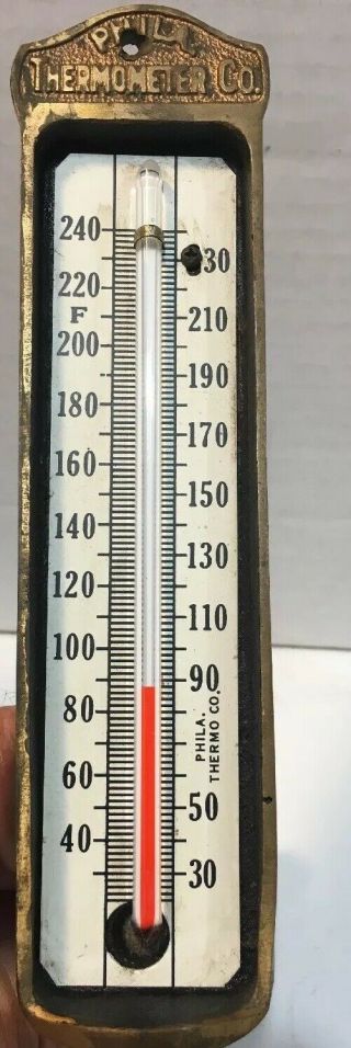 Vintage Phila.  Thermal Co.  Precision Brass Thermometer - Steampunk - Industrial