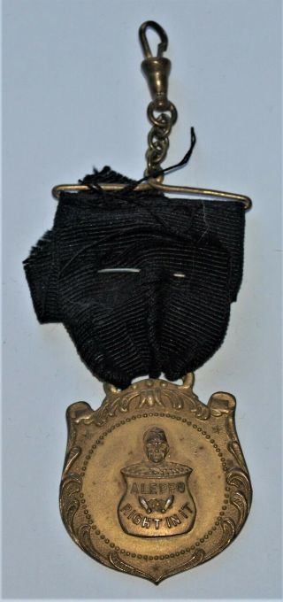 Masonic Medal With Ribbon,  Aleppo " Right In It "