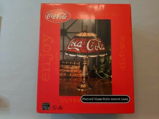 L230 Vintage Coca Cola Stained Glass Style Accent Lamp