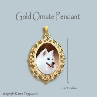 American Eskimo Dog - Ornate Gold Pendant Necklace