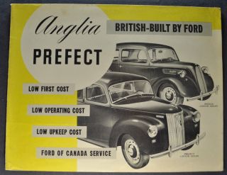1950 Anglia & Prefect English Ford Brochure Folder 50 Canadian