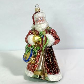 Christopher Radko Victorian Santa Claus Hand Blown Glass Christmas Ornament