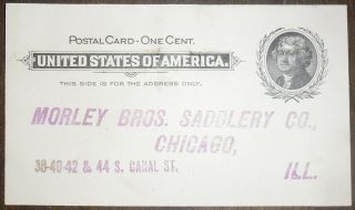 1902 Advertising Postcard Chicago Illinois Morley Brothers Saddlery