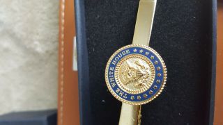 Tie Clip - Tie Bar - White House Presidential 24k Gold Plated -