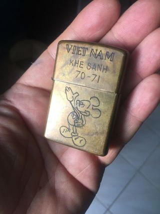 Vietnam War Zippo Lighter Cover Case War 70 - 71 Mickey Mouse - Healheaven