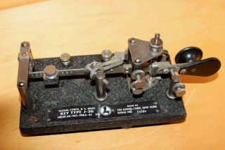 Vintage Telegraph Lionel J - 36 Wwii Military Ham Signal Key Keyer Morse Code 1942