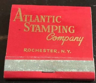 Matchbook Atlantic Stamping Company Rochester Ny Full Matchbook