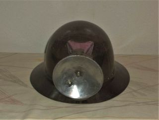 Vintage Miners Helmet With Lamp