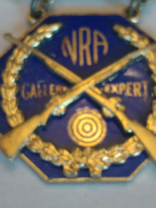 Vintage NRA Medal - National Rifle Association Gallery Expert medal pin 3