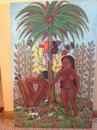 Adam And Eve Painting By Famous Haitian Artist Roger Francois