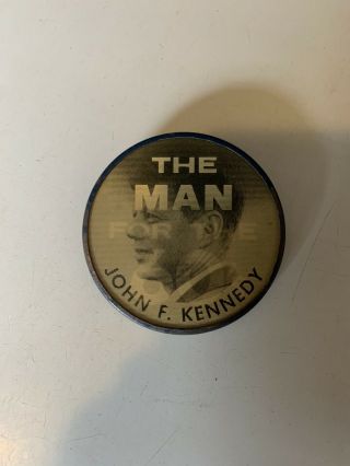 Vintage John F Kennedy Jfk Flasher Button Pin Campaign Hologram Democrat 2.  5”