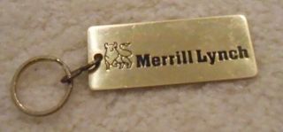 Merrill Lynch Brass Key Ring With Traditional Bull Logo