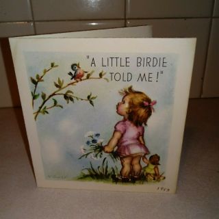 Vintage Birthday Card A Little Birdie Told Me Marjorie Cooper 1953 Rust Craft