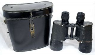 Vintage German E.  Leitz Wetzlar Marsept 7x50 Power Binoculars,  Leather Case