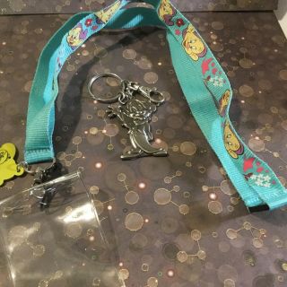 Disney Snow White And The Seven Dwarfs Dopey Pewter Key Chain And Dopey Lanyard