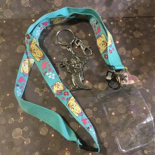 DISNEY SNOW WHITE AND THE SEVEN DWARFS DOPEY PEWTER KEY CHAIN AND DOPEY LANYARD 2