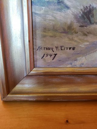 OIL PAINTING on Board by LISTED Native American ARTIST ARTHUR WHITEBEAR LITTS 3
